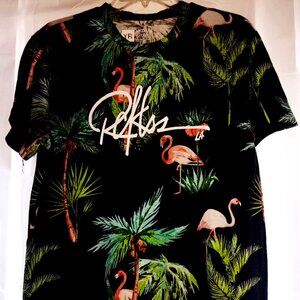 Young & Reckless Flamingo Shirt- Size medium